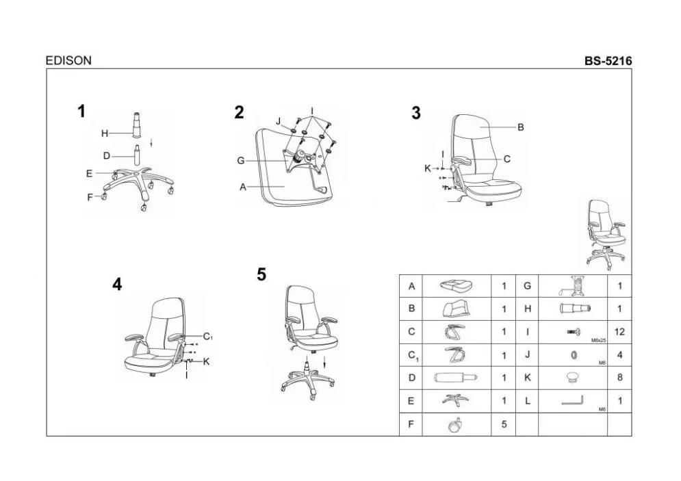 Fotel biurowy EDISON czarny z ekoskóry perforowanej | MIRAT.