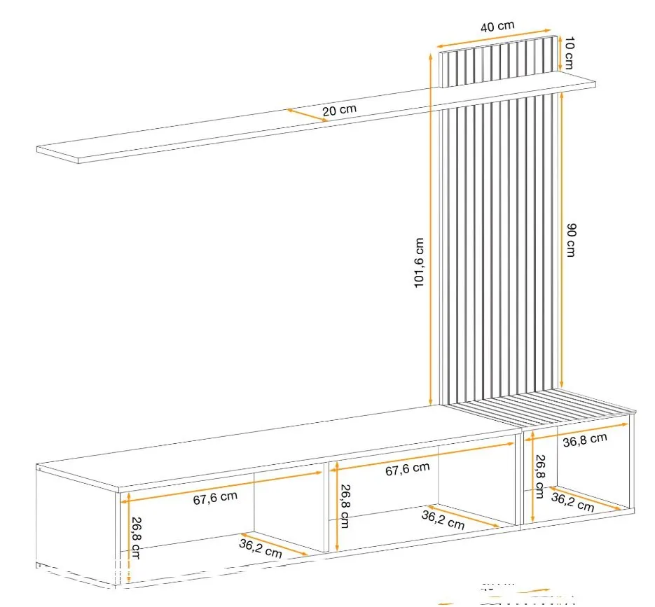 Meblościanka SOLO kaszmir/dąb artisan wisząca I sklep meblowy MIRAT.