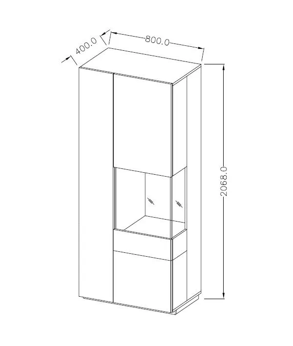 Witryna wysoka SILKE 2D 80cm matera/dąb wotan prawa solidna I sklep meblowy MIRAT. styl SKANDYNAWSKI kolekcja SILKE