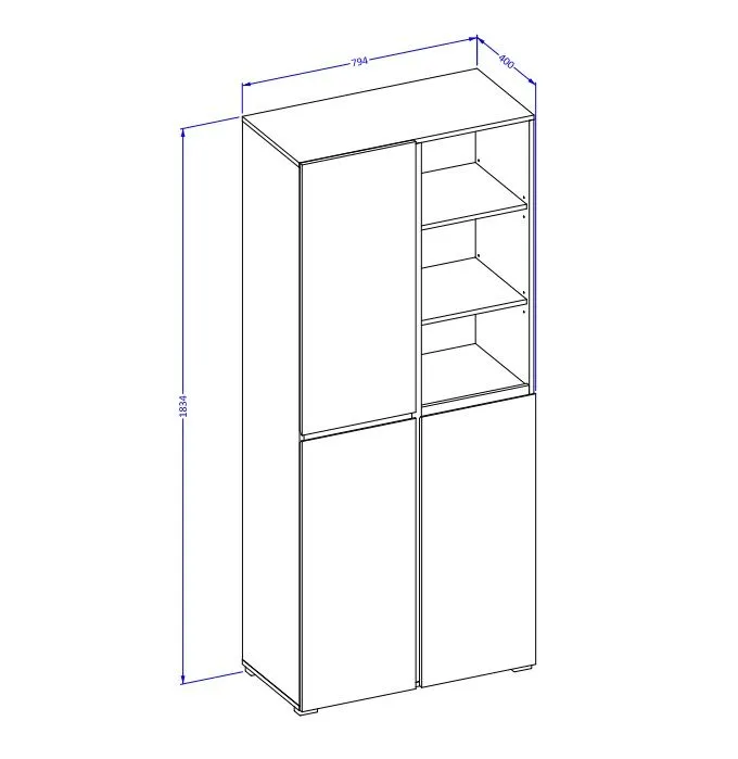 Nowoczesna szafa do przedpokoju CROSS 3D 80cm zielona/czarna z półkami I sklep meblowy MIRAT.  kolekcja HV-CROSS