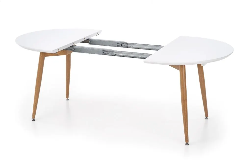 Stół EDWARD biały/dąb miodowy rozkładany | MIRAT. styl SKANDYNAWSKI