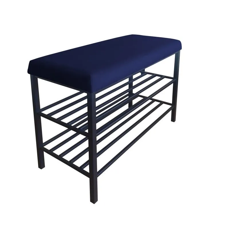 Stojak na buty z siedziskiem GAJA MG16 czarny/granatowy metalowy I sklep meblowy MIRAT. styl LOFT