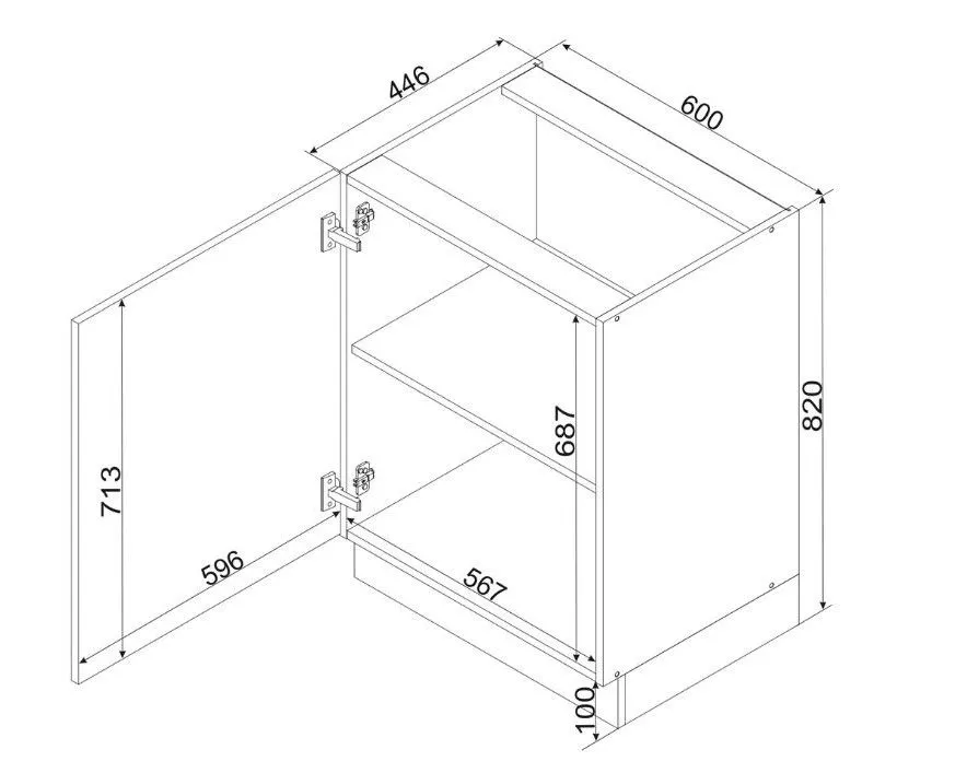 Szafka kuchenna stojąca GIANNA D60 P/L biała alaska/dąb artisan I sklep meblowy MIRAT. styl SKANDYNAWSKI
