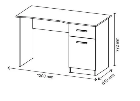 Biurko ELMO dąb wotan/antracyt dla dziecka | MIRAT.