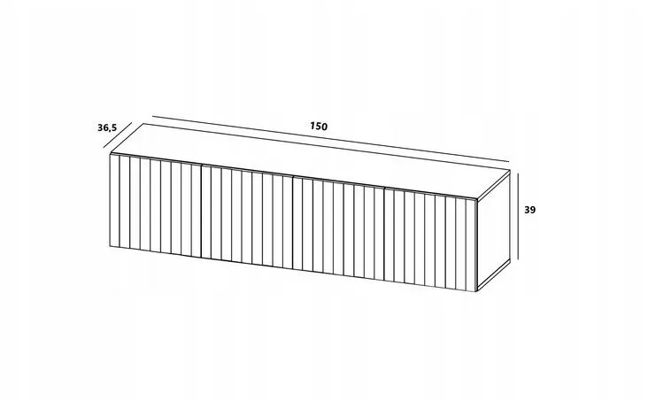 Szafka RTV TAL 2 150 czarna mat MEBLE LINDNER | MIRAT. w stylu GLAMOUR, LOFT kolekcja TAL