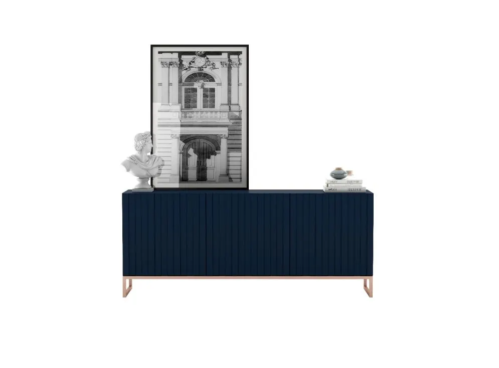 Komoda TAL 3D 168 granatowa mat MEBLE LINDNER | MIRAT. w stylu GLAMOUR, LOFT kolekcja TAL