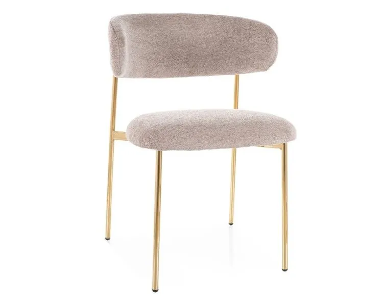 Krzesło tapicerowane ELTON RAVEN ciemnobeżowy I sklep meblowy MIRAT. styl GLAMOUR