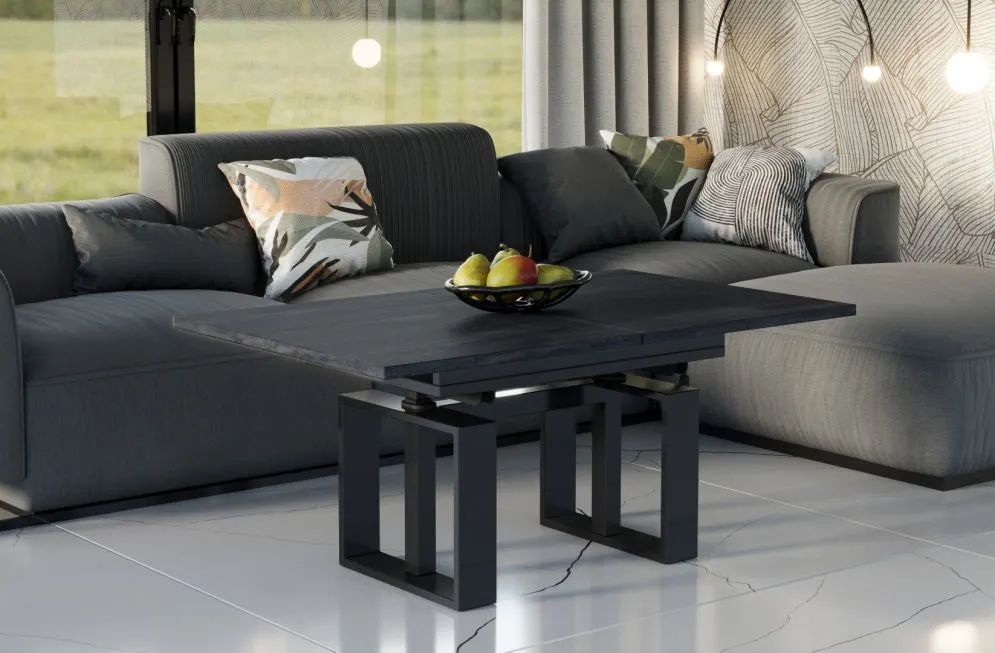 Ława rozkładana podnoszona EMPOLI 110(170)x65 beton ciemny z prowadnicami synchronicznymi I sklep meblowy MIRAT. styl LOFT