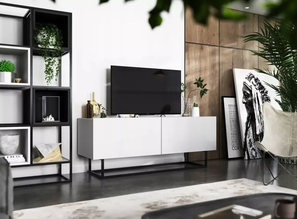 Szafka RTV SELF 4 120 biała mat MEBLE LINDNER | MIRAT. w stylu kolekcja SELF