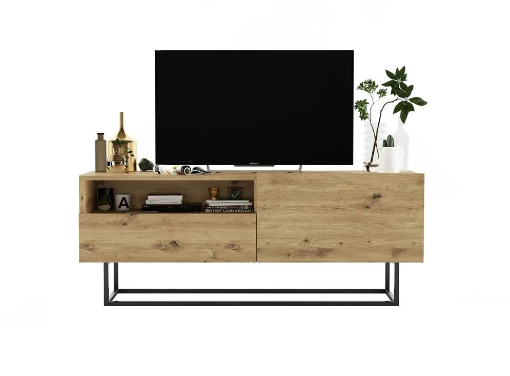 Szafka RTV SELF 3 120 dąb artisan MEBLE LINDNER | MIRAT. w stylu  kolekcja SELF