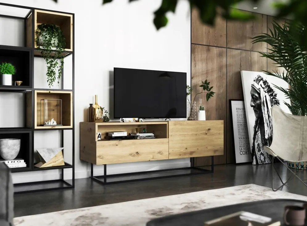 Szafka RTV SELF 3 120 dąb artisan MEBLE LINDNER | MIRAT. w stylu  kolekcja SELF