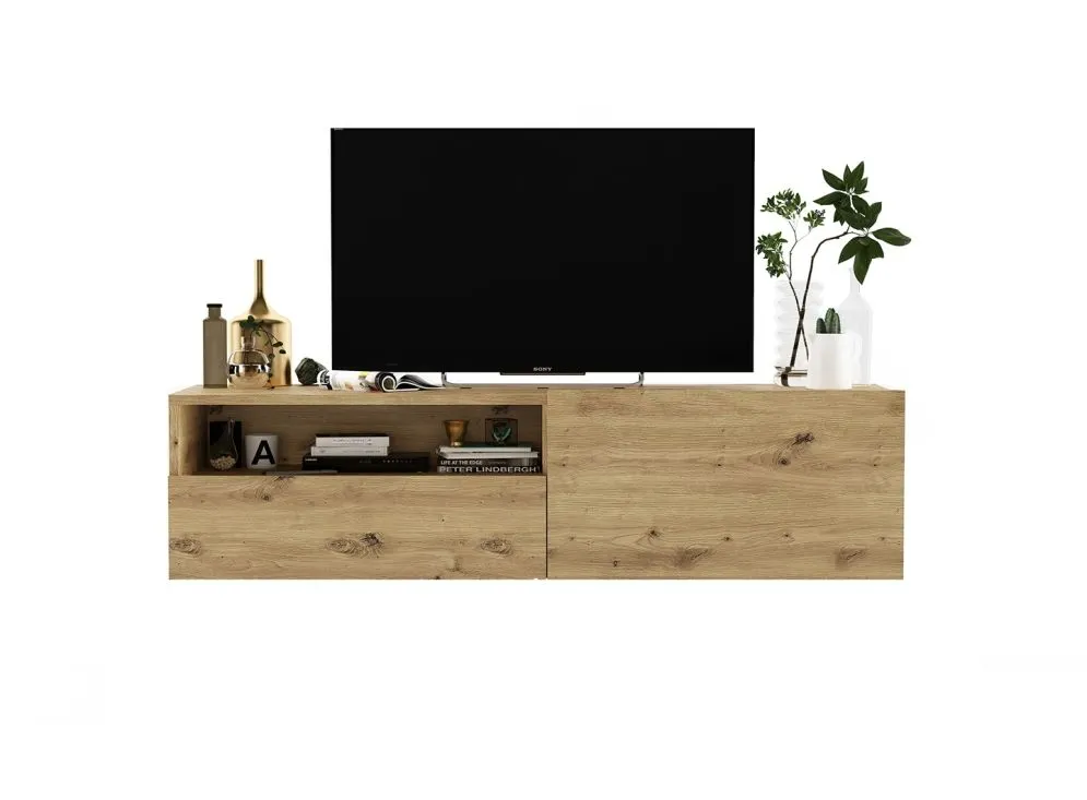 Szafka RTV SELF 120 dąb artisan MEBLE LINDNER | MIRAT. w stylu LOFT kolekcja SELF
