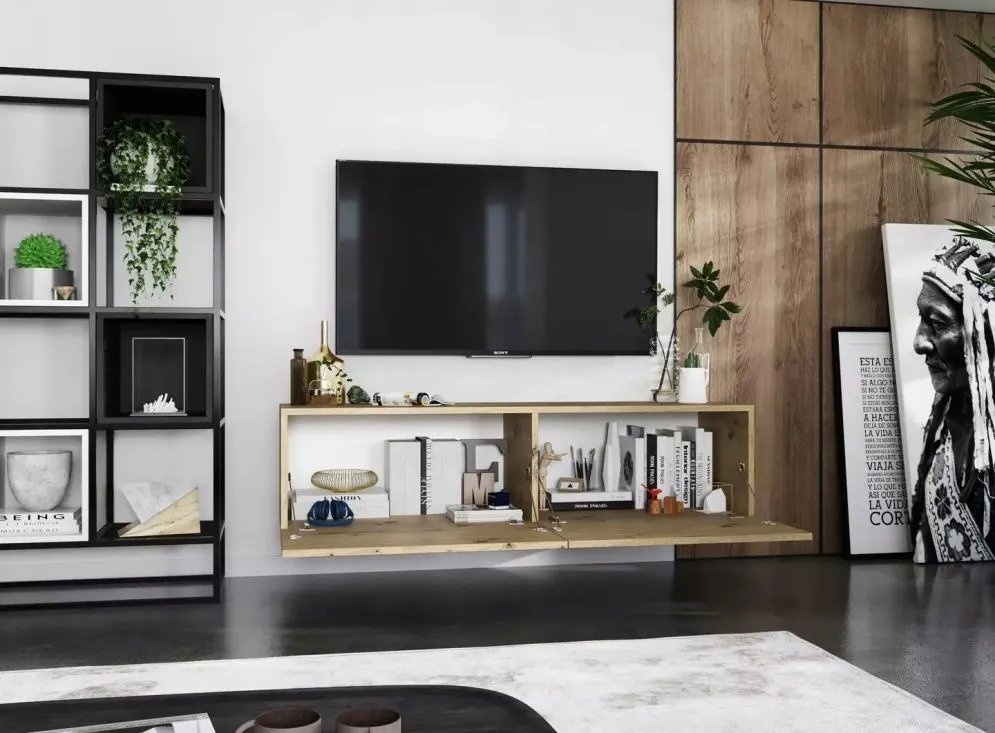 Szafka RTV SELF 2 120 dąb artisan MEBLE LINDNER | MIRAT. w stylu  kolekcja SELF