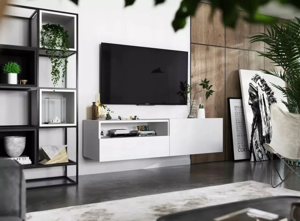 Szafka RTV SELF 120 biała mat MEBLE LINDNER | MIRAT. w stylu kolekcja SELF