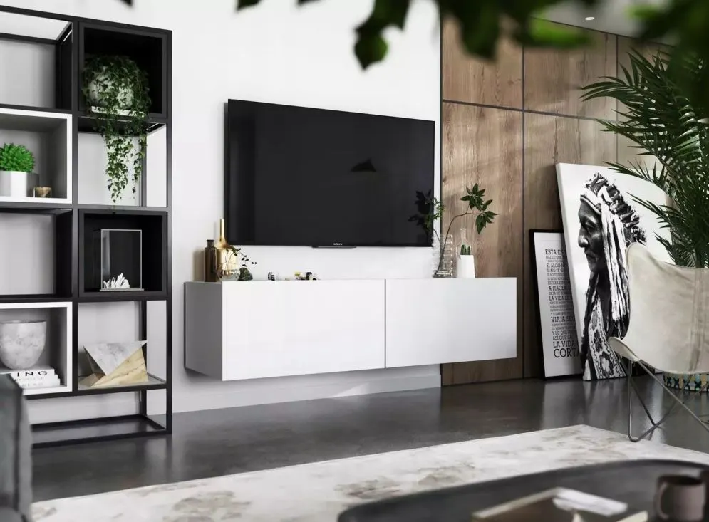 Szafka RTV SELF 2 120 biała mat MEBLE LINDNER | MIRAT. w stylu  kolekcja SELF