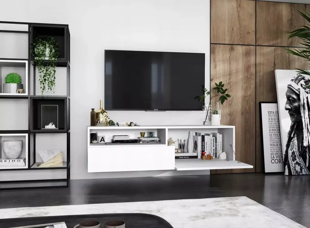 Szafka RTV SELF 120 biała mat MEBLE LINDNER | MIRAT. w stylu kolekcja SELF