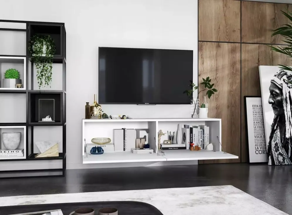 Szafka RTV SELF 2 120 biała mat MEBLE LINDNER | MIRAT. w stylu  kolekcja SELF