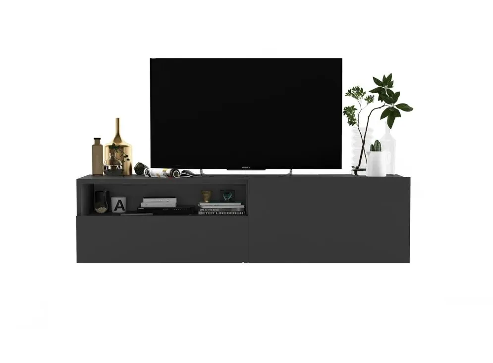 Szafka RTV SELF 120 grafitowa mat MEBLE LINDNER | MIRAT. w stylu LOFT kolekcja SELF