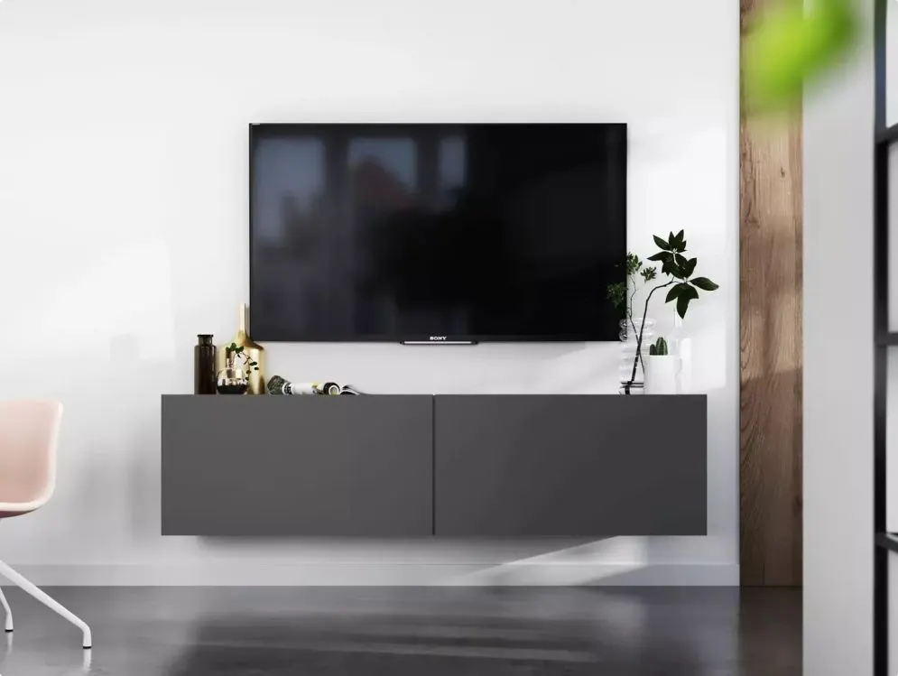 Szafka RTV SELF 2 120 grafitowa mat MEBLE LINDNER | MIRAT. w stylu  kolekcja SELF