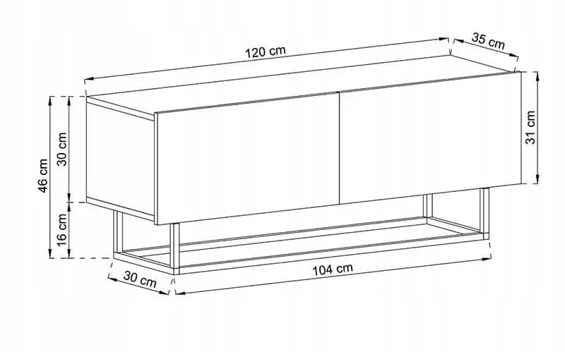 Szafka RTV SELF 4 120 biała mat MEBLE LINDNER | MIRAT. w stylu kolekcja SELF
