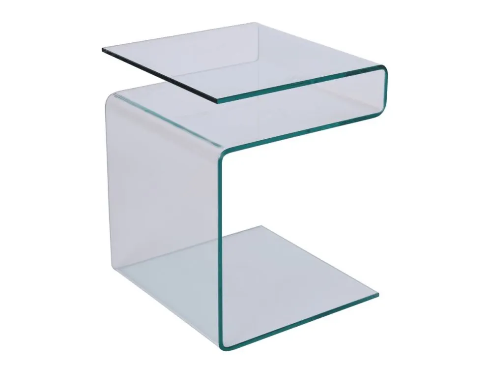 Ława EPI ze szkła giętego z półką | MIRAT.