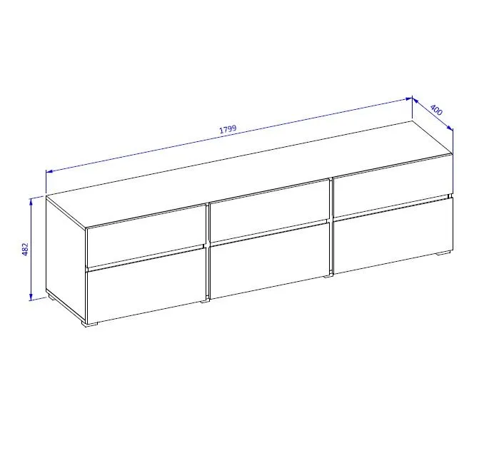 Szafka RTV CROSS 3K3S 180cm biała/czarna z szufladami I sklep meblowy MIRAT. styl SKANDYNAWSKI kolekcja HV-CROSS