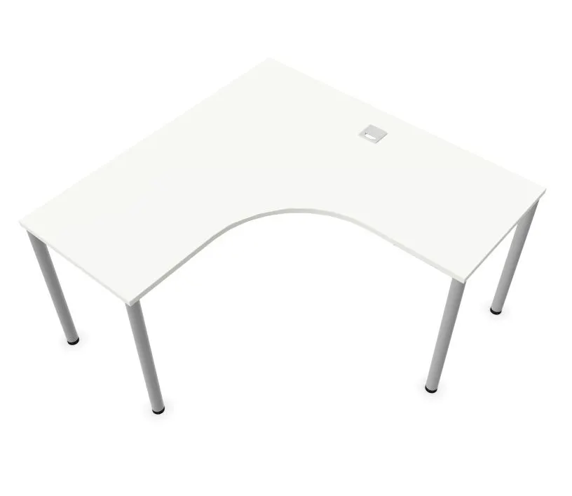 Biurko narożne EASY SPACE I-LEG LS 140x140cm białe do pracy I sklep meblowy MIRAT.