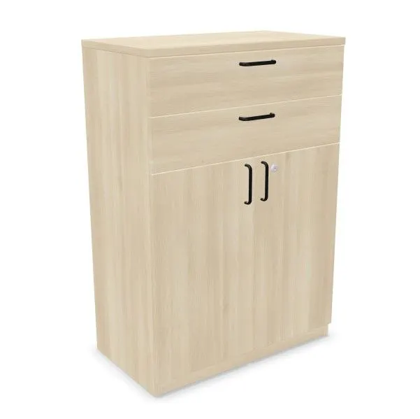 Komoda biurowa EASY SPACE CABINET HDE 2D2S 80cm akacjowa zamykana I sklep meblowy MIRAT.