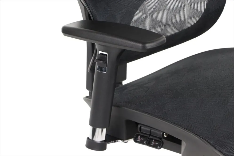 Fotel biurowy ERGONEW S1 czarny siatka z podłokietnikami 3D I sklep meblowy MIRAT.