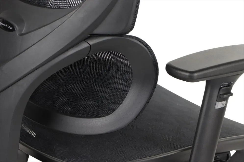 Fotel biurowy ERGONEW S1 czarny siatka z podłokietnikami 3D I sklep meblowy MIRAT.