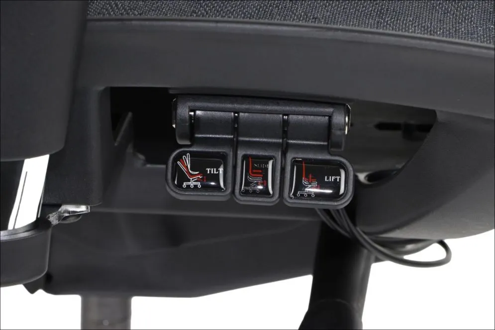 Fotel biurowy ERGONEW S1A czarny siatka z wysuwem siedziska I sklep meblowy MIRAT.