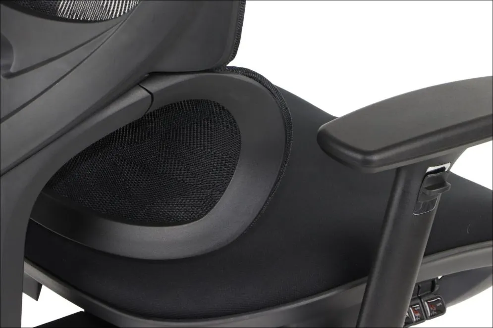 Fotel biurowy ERGONEW S1A czarny tkanina z regulowanymi podłokietnikami I sklep meblowy MIRAT.