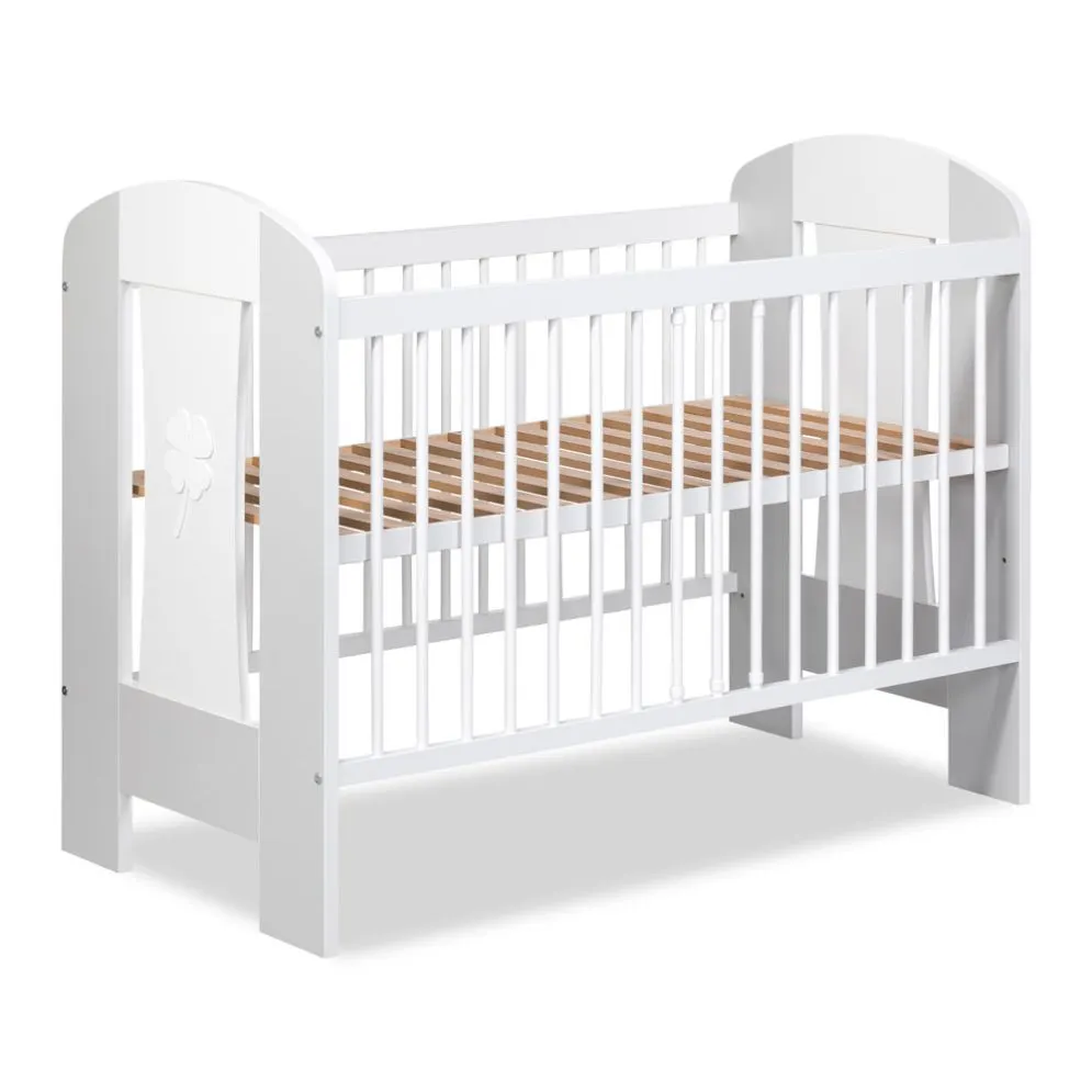 Łóżeczko dziecięce PATI 120x60 białe/szare drewniane I sklep meblowy MIRAT. styl SKANDYNAWSKI