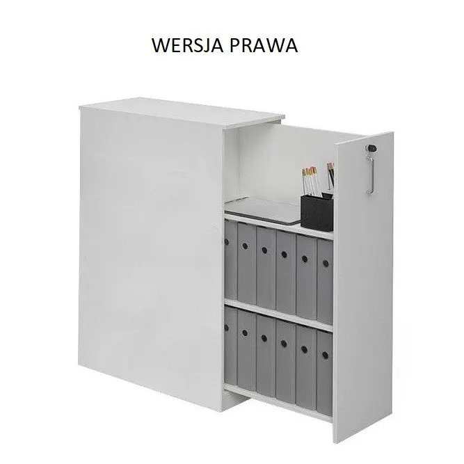 Szafka na dokumenty EASY SPACE 40cm prawa/lewa szara/akacjowa wysuwana I sklep meblowy MIRAT.