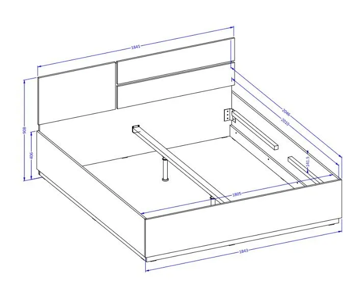 Łóżko CROSS 180x200 dąb wotan/czarne drewniane I sklep meblowy MIRAT. styl SKANDYNAWSKI kolekcja HV-CROSS