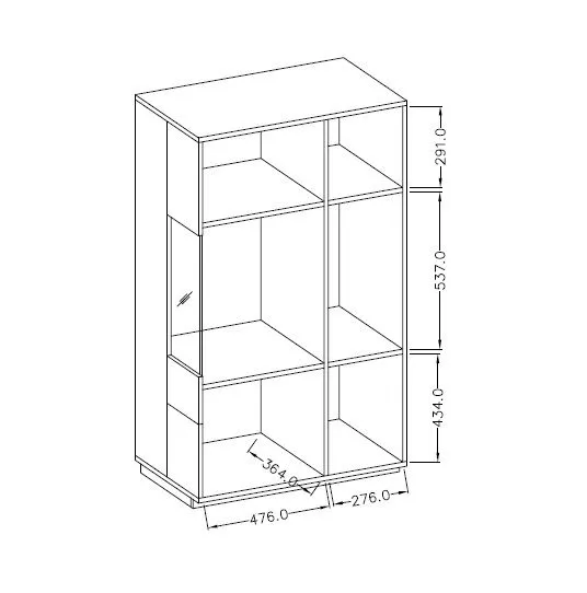 Witryna niska do salonu SILKE 2D 80cm biały połysk/dąb wotan lewa I sklep meblowy MIRAT. styl SKANDYNAWSKI kolekcja SILKE