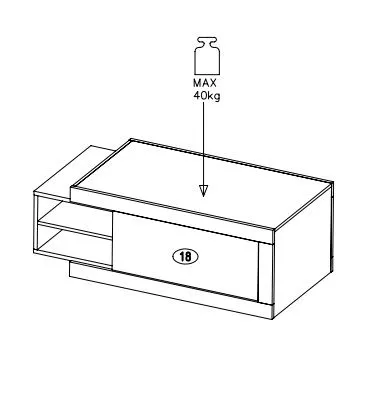 Stolik kawowy SINTRA 60x120(153) dąb samdal/biały połysk na kółkach I sklep meblowy MIRAT. styl SKANDYNAWSKI
