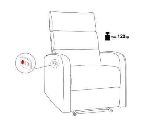 Komfortowy fotel rozkładany CARINIO jasny beżowy z masażem I sklep meblowy MIRAT.