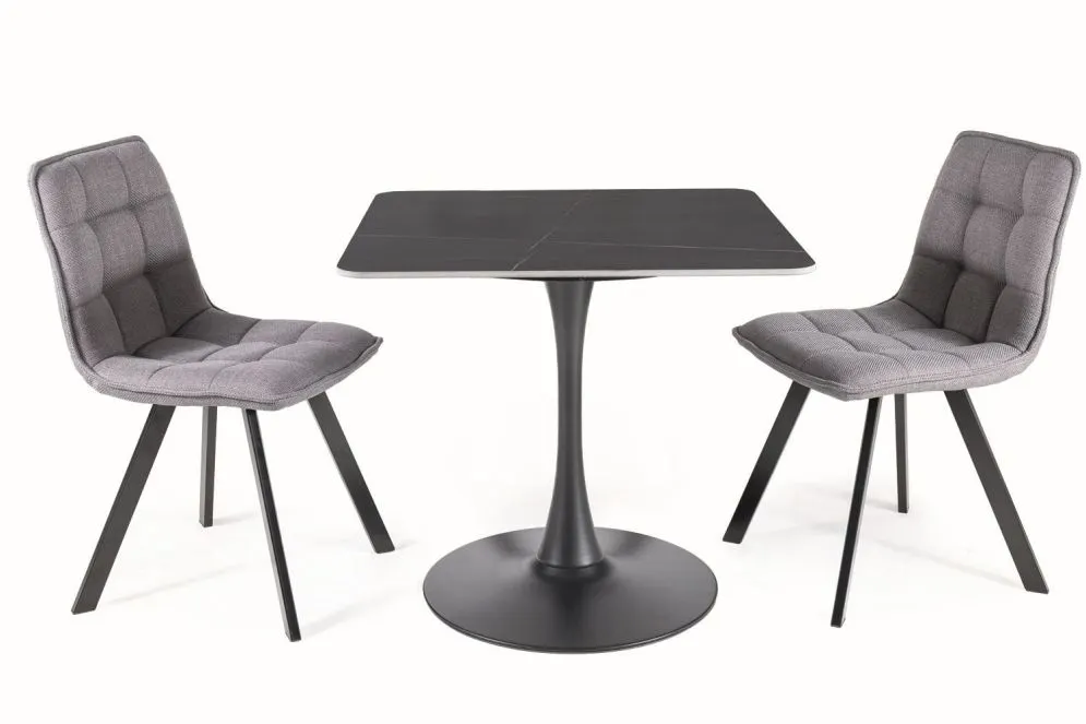 Stół ESPERO II 80x80 czarny marmur/czarny kwadratowy I sklep meblowy MIRAT.