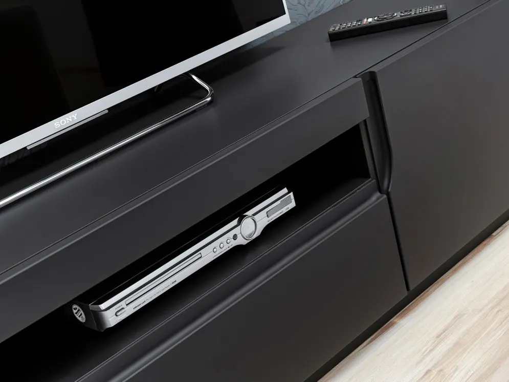 Szafka RTV ESTON czarny mat pod telewizor | MIRAT. w stylu kolekcja