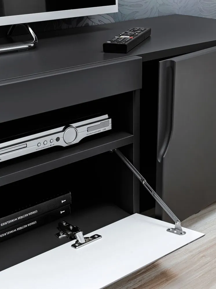 Szafka RTV ESTON czarny mat pod telewizor | MIRAT. w stylu kolekcja