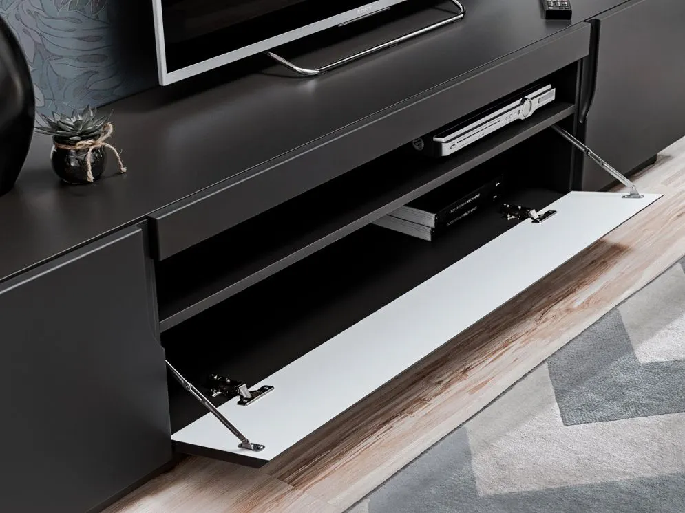Szafka RTV ESTON czarny mat pod telewizor | MIRAT. w stylu kolekcja