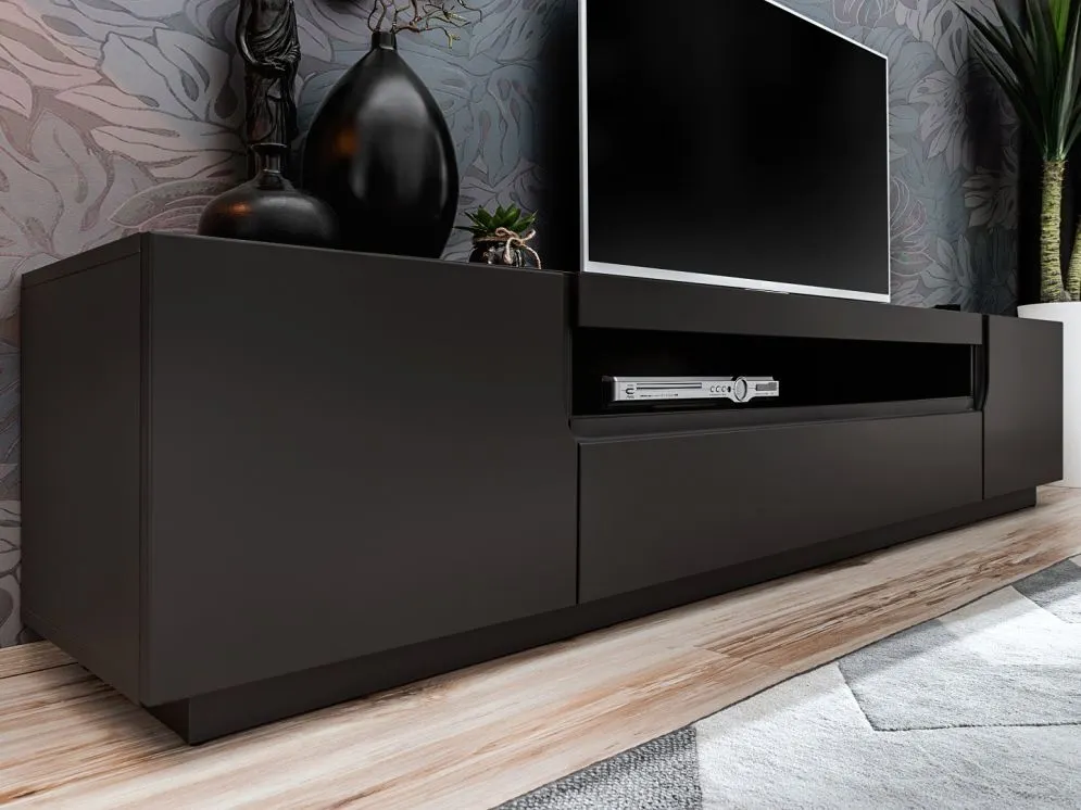Szafka RTV ESTON czarny mat pod telewizor | MIRAT. w stylu kolekcja
