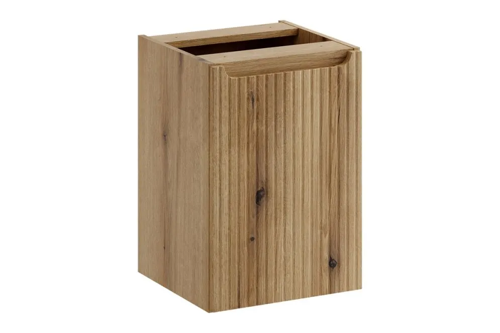 Szafka pod umywalkę nablatową NOVA DENIM 2S 60cm niebieska/dąb - zestaw 100cm z koszem na pranie i blatem  I sklep meblowy MIRAT. styl RYFLOWANY kolekcja NOVA