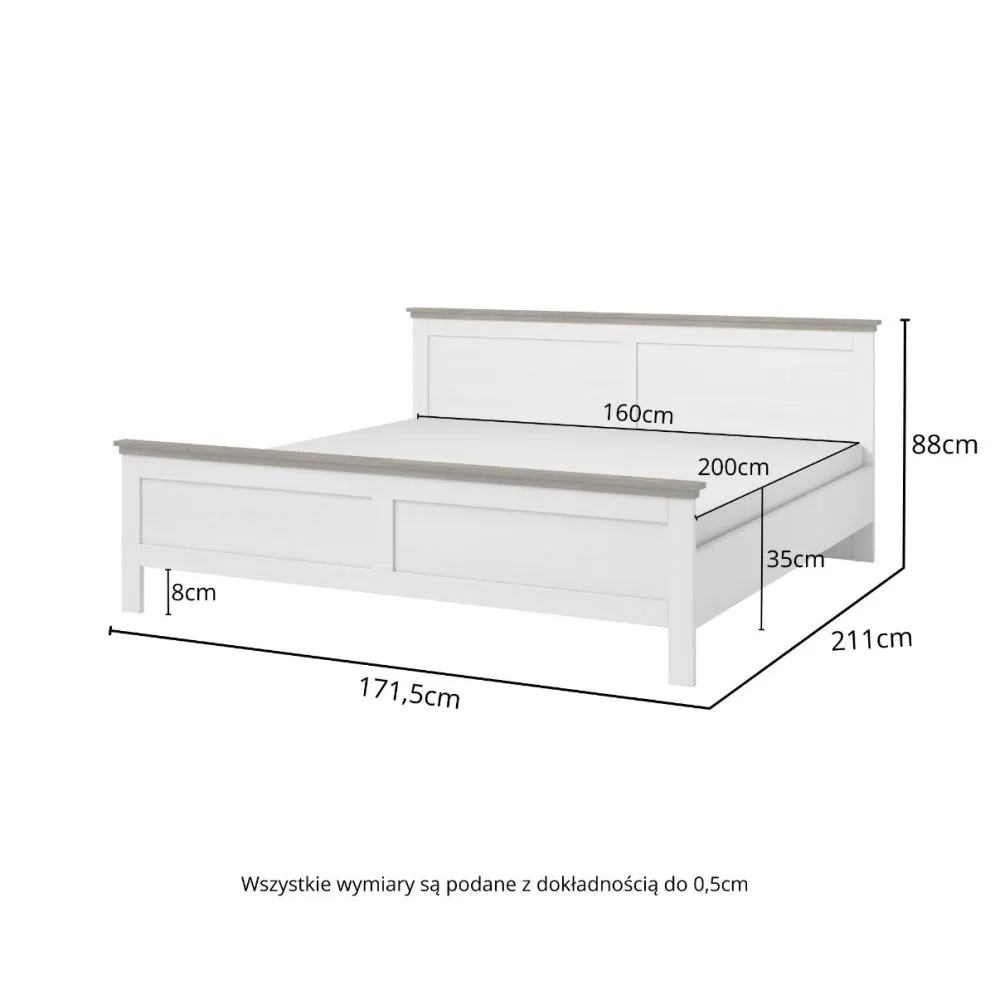 Łóżko EVORA 160x200 zielone/dąb lefkas drewniane I sklep meblowy MIRAT. styl SKANDYNAWSKI kolekcja EVORA