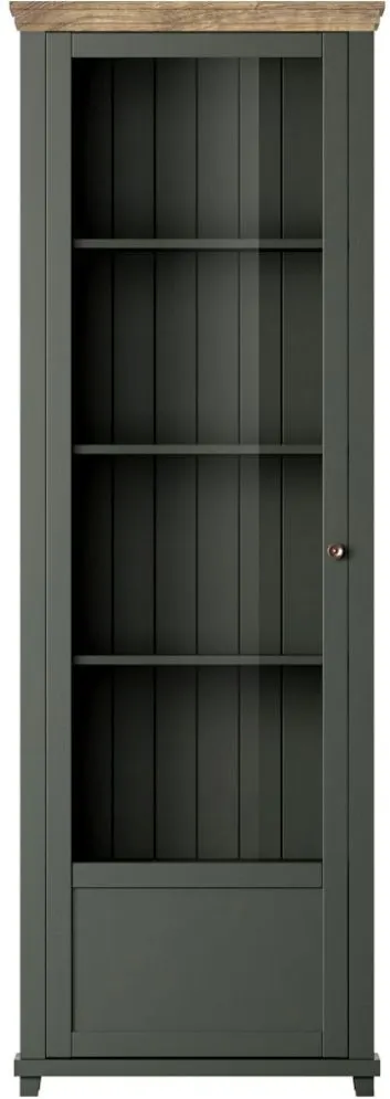 Witryna EVORA 1D zielona mat/dąb lefkas lewa HELVETIA | MIRAT.  kolekcja EVORA