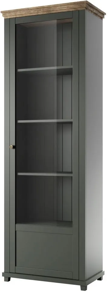 Witryna EVORA 1D zielona mat/dąb lefkas prawa HELVETIA | MIRAT.  kolekcja EVORA