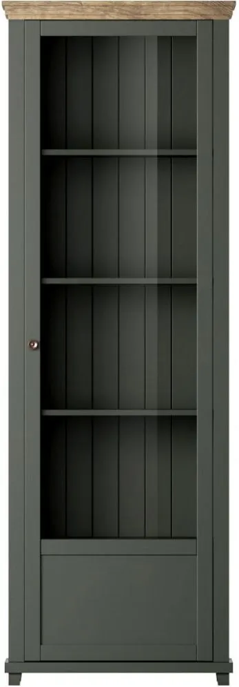 Witryna EVORA 1D zielona mat/dąb lefkas prawa HELVETIA | MIRAT.  kolekcja EVORA