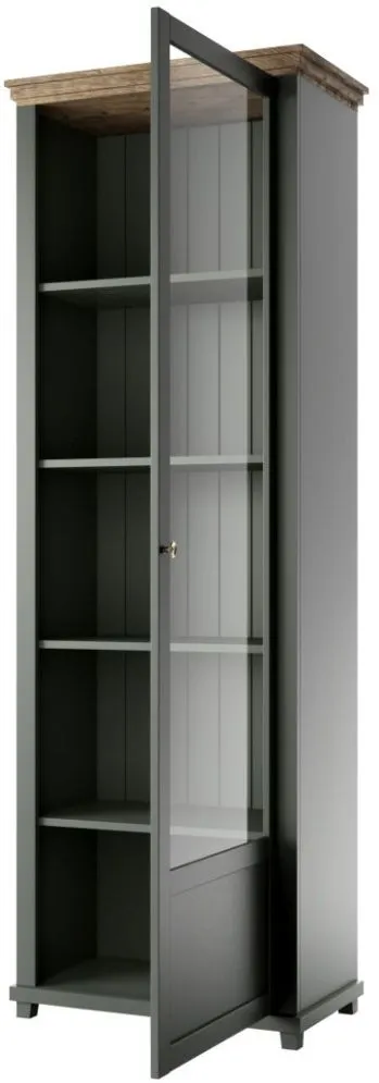 Witryna EVORA 1D zielona mat/dąb lefkas prawa HELVETIA | MIRAT.  kolekcja EVORA