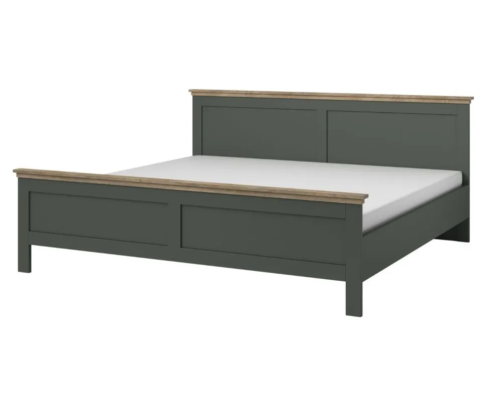 Łóżko EVORA 180x200 zielone/dąb lefkas szerokie I sklep meblowy MIRAT. styl SKANDYNAWSKI kolekcja EVORA